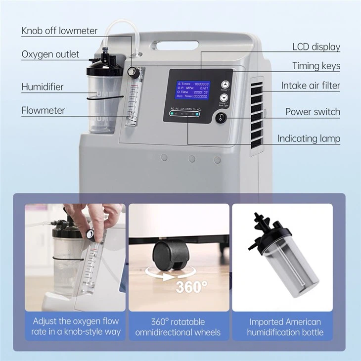 High Quality Medical 5Liter Concentrator Oxygen Machine Home O2 Concentrator